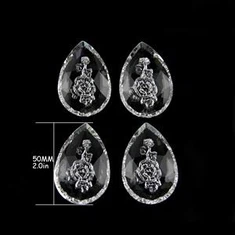 Crystal Inside Carving Rose Loose Chandelier Parts